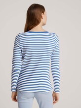 Gestreiftes Langarmshirt mit Bio-Baumwolle - Frauen - mid blue white stripe Gestreiftes Langarmshirt mit Bio-Baumwolle - Frauen - mid blue white stripe - 2 - TOM TAILOR Denim