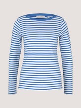Gestreiftes Langarmshirt mit Bio-Baumwolle - Frauen - mid blue white stripe Gestreiftes Langarmshirt mit Bio-Baumwolle - Frauen - mid blue white stripe - 7 - TOM TAILOR Denim