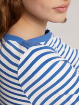 Gestreiftes Langarmshirt mit Bio-Baumwolle - Frauen - mid blue white stripe Gestreiftes Langarmshirt mit Bio-Baumwolle - Frauen - mid blue white stripe - 9 - TOM TAILOR Denim