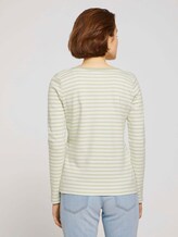 Gestreiftes Langarmshirt mit Bio-Baumwolle - Frauen - pine green white stripe Gestreiftes Langarmshirt mit Bio-Baumwolle - Frauen - pine green white stripe - 2 - TOM TAILOR Denim