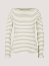 Gestreiftes Langarmshirt mit Bio-Baumwolle - Frauen - pine green white stripe Gestreiftes Langarmshirt mit Bio-Baumwolle - Frauen - pine green white stripe - 7 - TOM TAILOR Denim