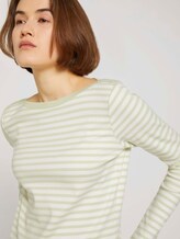 Gestreiftes Langarmshirt mit Bio-Baumwolle - Frauen - pine green white stripe Gestreiftes Langarmshirt mit Bio-Baumwolle - Frauen - pine green white stripe - 9 - TOM TAILOR Denim