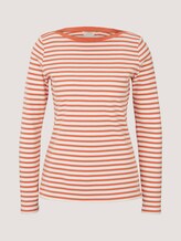 Gestreiftes Langarmshirt mit Bio-Baumwolle - Frauen - Bleached Coral Gestreiftes Langarmshirt mit Bio-Baumwolle - Frauen - Bleached Coral - 7 - TOM TAILOR Denim