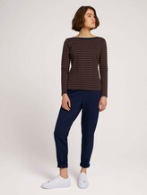 Gestreiftes Langarmshirt mit Bio-Baumwolle - Frauen - blue brown stripe Gestreiftes Langarmshirt mit Bio-Baumwolle - Frauen - blue brown stripe - 3 - TOM TAILOR Denim