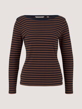 Gestreiftes Langarmshirt mit Bio-Baumwolle - Frauen - blue brown stripe Gestreiftes Langarmshirt mit Bio-Baumwolle - Frauen - blue brown stripe - 7 - TOM TAILOR Denim
