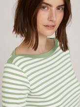 Gestreiftes Langarmshirt mit Bio-Baumwolle - Frauen - green white stripe Gestreiftes Langarmshirt mit Bio-Baumwolle - Frauen - green white stripe - 9 - TOM TAILOR Denim