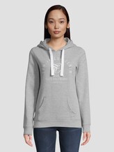 Hoodie mit Print - Frauen - Light Silver Grey Mélange Hoodie mit Print - Frauen - Light Silver Grey Mélange - 1 - TOM TAILOR Denim