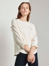 Sweatshirt mit Ärmeldetail - Frauen - Gardenia White Sweatshirt mit Ärmeldetail - Frauen - Gardenia White - 1 - TOM TAILOR Denim