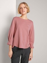 Ärmelfalten Sweatshirt mit Bio-Baumwolle - Frauen - cozy rose Ärmelfalten Sweatshirt mit Bio-Baumwolle - Frauen - cozy rose - 1 - TOM TAILOR Denim