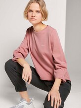 Ärmelfalten Sweatshirt mit Bio-Baumwolle - Frauen - cozy rose Ärmelfalten Sweatshirt mit Bio-Baumwolle - Frauen - cozy rose - 5 - TOM TAILOR Denim