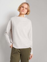 Sweatshirt mit kurzem Stehkragen - Frauen - creme beige melange Sweatshirt mit kurzem Stehkragen - Frauen - creme beige melange - 1 - TOM TAILOR Denim