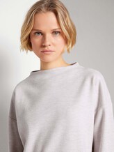 Sweatshirt mit kurzem Stehkragen - Frauen - creme beige melange Sweatshirt mit kurzem Stehkragen - Frauen - creme beige melange - 9 - TOM TAILOR Denim