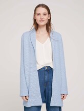 strukturierter Cardigan - Frauen - mid blue white structure strukturierter Cardigan - Frauen - mid blue white structure - 1 - TOM TAILOR Denim