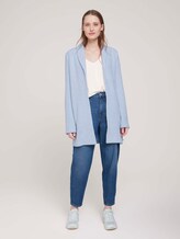 strukturierter Cardigan - Frauen - mid blue white structure strukturierter Cardigan - Frauen - mid blue white structure - 3 - TOM TAILOR Denim