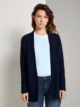 Strukturierter Cardigan mit Bio-Baumwolle - Frauen - Sky Captain Blue Strukturierter Cardigan mit Bio-Baumwolle - Frauen - Sky Captain Blue - 1 - TOM TAILOR