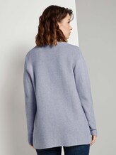 Strukturierter Cardigan mit Bio-Baumwolle - Frauen - comfort grey melange Strukturierter Cardigan mit Bio-Baumwolle - Frauen - comfort grey melange - 2 - TOM TAILOR