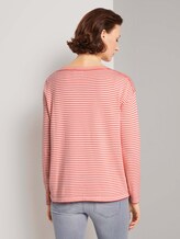Gestreifter Pullover mit LENZING™ ECOVERO™ - Frauen - peach offwhite striped Gestreifter Pullover mit LENZING™ ECOVERO™ - Frauen - peach offwhite striped - 2 - TOM TAILOR