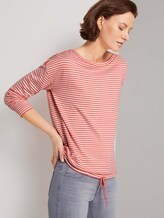 Gestreifter Pullover mit LENZING™ ECOVERO™ - Frauen - peach offwhite striped Gestreifter Pullover mit LENZING™ ECOVERO™ - Frauen - peach offwhite striped - 5 - TOM TAILOR