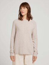 Pullover mit Raglanärmeln - Frauen - cold beige melange Pullover mit Raglanärmeln - Frauen - cold beige melange - 1 - TOM TAILOR