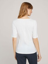 Basic T-Shirt mit Bio-Baumwolle - Frauen - Whisper White Basic T-Shirt mit Bio-Baumwolle - Frauen - Whisper White - 2 - TOM TAILOR