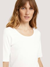Basic T-Shirt mit Bio-Baumwolle - Frauen - Whisper White Basic T-Shirt mit Bio-Baumwolle - Frauen - Whisper White - 9 - TOM TAILOR