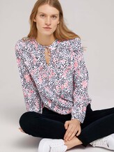 Gemusterte Bluse mit LENZINGTM ECOVEROTM - Frauen - white multicolor flower design Gemusterte Bluse mit LENZINGTM ECOVEROTM - Frauen - white multicolor flower design - 5 - TOM TAILOR