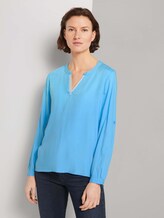 Bluse mit LENZING™ ECOVERO™ - Frauen - Clear Light Blue Bluse mit LENZING™ ECOVERO™ - Frauen - Clear Light Blue - 1 - TOM TAILOR