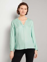 Blouse met plooidetail met LENZINGTM ECOVEROTM - Vrouwen - minty green Blouse met plooidetail met LENZINGTM ECOVEROTM - Vrouwen - minty green - 1 - TOM TAILOR