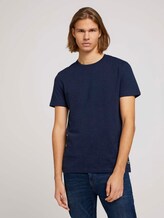 textured t-shirt with organic cotton - Men - Sky Captain Blue Non-Solid textured t-shirt with organic cotton - Men - Sky Captain Blue Non-Solid - 1 - TOM TAILOR Denim