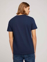 textured t-shirt with organic cotton - Men - Sky Captain Blue Non-Solid textured t-shirt with organic cotton - Men - Sky Captain Blue Non-Solid - 2 - TOM TAILOR Denim