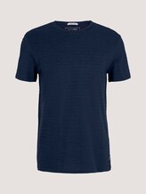textured t-shirt with organic cotton - Men - Sky Captain Blue Non-Solid textured t-shirt with organic cotton - Men - Sky Captain Blue Non-Solid - 7 - TOM TAILOR Denim