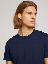 textured t-shirt with organic cotton - Men - Sky Captain Blue Non-Solid textured t-shirt with organic cotton - Men - Sky Captain Blue Non-Solid - 9 - TOM TAILOR Denim