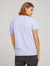textured t-shirt with organic cotton - Men - Light Stone Grey Melange textured t-shirt with organic cotton - Men - Light Stone Grey Melange - 2 - TOM TAILOR Denim
