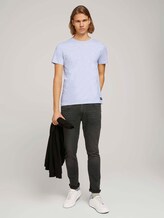 textured t-shirt with organic cotton - Men - Light Stone Grey Melange textured t-shirt with organic cotton - Men - Light Stone Grey Melange - 3 - TOM TAILOR Denim