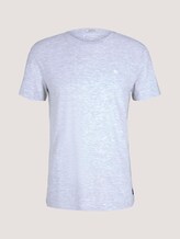 textured t-shirt with organic cotton - Men - Light Stone Grey Melange textured t-shirt with organic cotton - Men - Light Stone Grey Melange - 7 - TOM TAILOR Denim