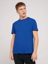 strukturiertes T-Shirt mit Bio-Baumwolle - Männer - Shiny Royal Non Solid strukturiertes T-Shirt mit Bio-Baumwolle - Männer - Shiny Royal Non Solid - 1 - TOM TAILOR Denim
