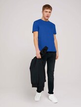 strukturiertes T-Shirt mit Bio-Baumwolle - Männer - Shiny Royal Non Solid strukturiertes T-Shirt mit Bio-Baumwolle - Männer - Shiny Royal Non Solid - 3 - TOM TAILOR Denim