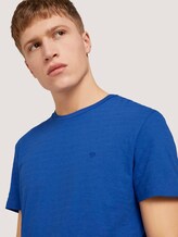 strukturiertes T-Shirt mit Bio-Baumwolle - Männer - Shiny Royal Non Solid strukturiertes T-Shirt mit Bio-Baumwolle - Männer - Shiny Royal Non Solid - 9 - TOM TAILOR Denim