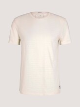structured T-shirt made with organic cotton - Men - soft beige melange structured T-shirt made with organic cotton - Men - soft beige melange - 7 - TOM TAILOR Denim