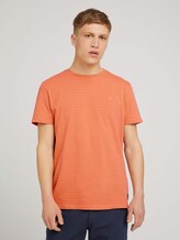 strukturiertes T-Shirt mit Bio-Baumwolle - Männer - orange lobster melange strukturiertes T-Shirt mit Bio-Baumwolle - Männer - orange lobster melange - 1 - TOM TAILOR Denim