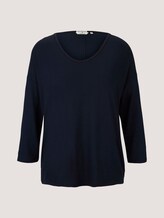 Strukturiertes Shirt im Loose Fit mit LENZINGTM ECOVEROTM - Frauen - Sky Captain Blue Strukturiertes Shirt im Loose Fit mit LENZINGTM ECOVEROTM - Frauen - Sky Captain Blue - 7 - TOM TAILOR