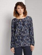 Gemustertes Blusenshirt mit LENZING™ ECOVERO™ - Frauen - navy multicolor flower design Gemustertes Blusenshirt mit LENZING™ ECOVERO™ - Frauen - navy multicolor flower design - 1 - TOM TAILOR