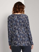 Gemustertes Blusenshirt mit LENZING™ ECOVERO™ - Frauen - navy multicolor flower design Gemustertes Blusenshirt mit LENZING™ ECOVERO™ - Frauen - navy multicolor flower design - 2 - TOM TAILOR