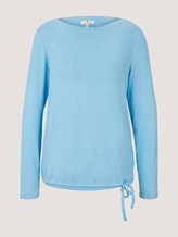 Gestreiftes Langarmshirt - Frauen - Clear Light Blue Melange Gestreiftes Langarmshirt - Frauen - Clear Light Blue Melange - 7 - TOM TAILOR