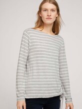 Gestreiftes Langarmshirt - Frauen - grey melange offwhite stripe Gestreiftes Langarmshirt - Frauen - grey melange offwhite stripe - 5 - TOM TAILOR