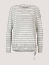 Gestreiftes Langarmshirt - Frauen - grey melange offwhite stripe Gestreiftes Langarmshirt - Frauen - grey melange offwhite stripe - 7 - TOM TAILOR
