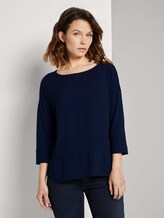 Loose Fit Shirt im Materialmix - Frauen - Sky Captain Blue Loose Fit Shirt im Materialmix - Frauen - Sky Captain Blue - 1 - TOM TAILOR