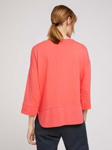 Loose Fit Shirt im Materialmix - Frauen - strong peach tone Loose Fit Shirt im Materialmix - Frauen - strong peach tone - 2 - TOM TAILOR