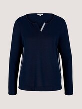 Langarmshirt mit Henleyausschnitt - Frauen - Sky Captain Blue Langarmshirt mit Henleyausschnitt - Frauen - Sky Captain Blue - 7 - TOM TAILOR