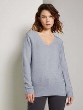 Strukturierter Pullover mit Bio-Baumwolle - Frauen - Silver Grey Melange Strukturierter Pullover mit Bio-Baumwolle - Frauen - Silver Grey Melange - 1 - TOM TAILOR